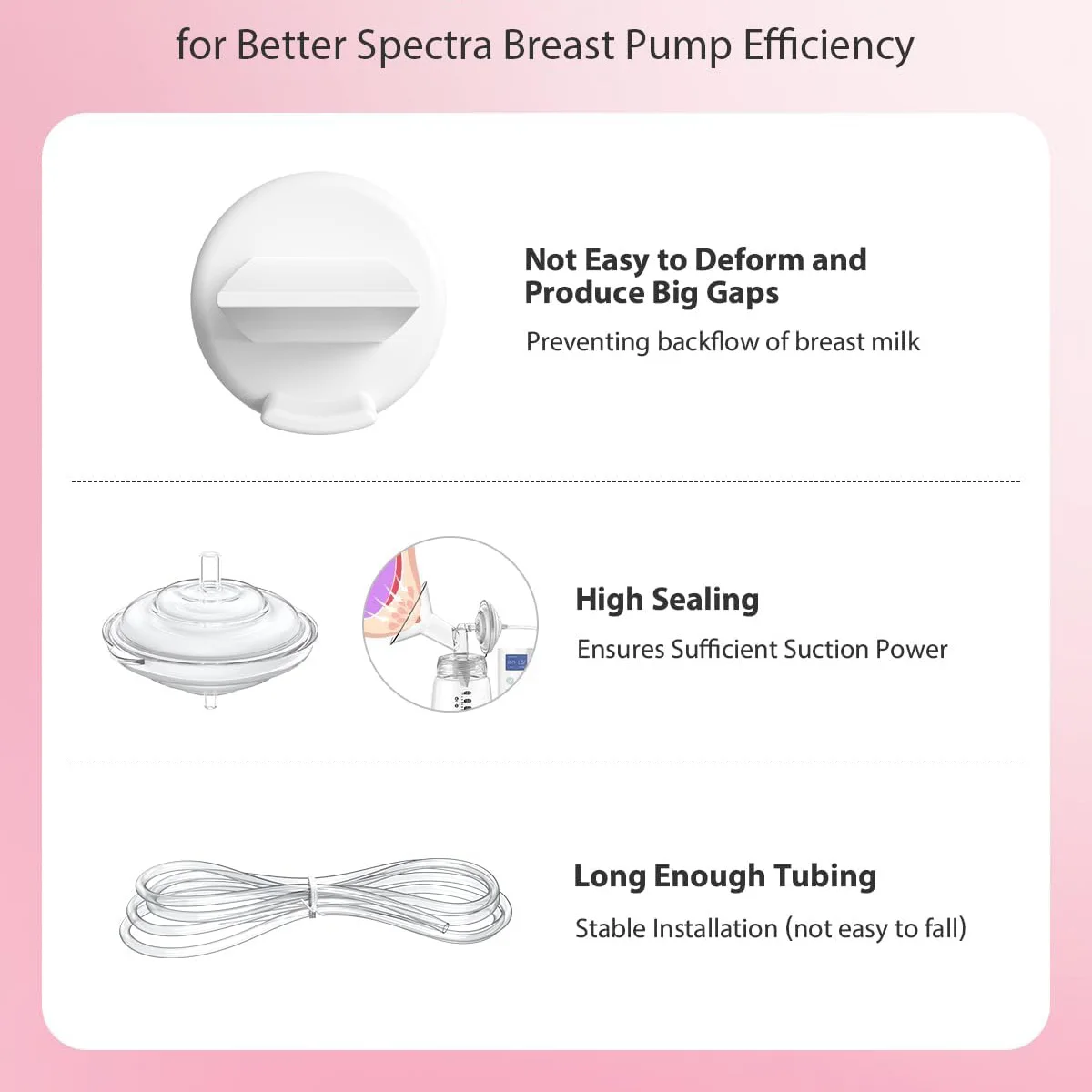 Kit completo para peças da bomba tira leite Spectra compatível com Spectra S1/S2/9 Plus, acessórios não originais, conjunto completo de substituições