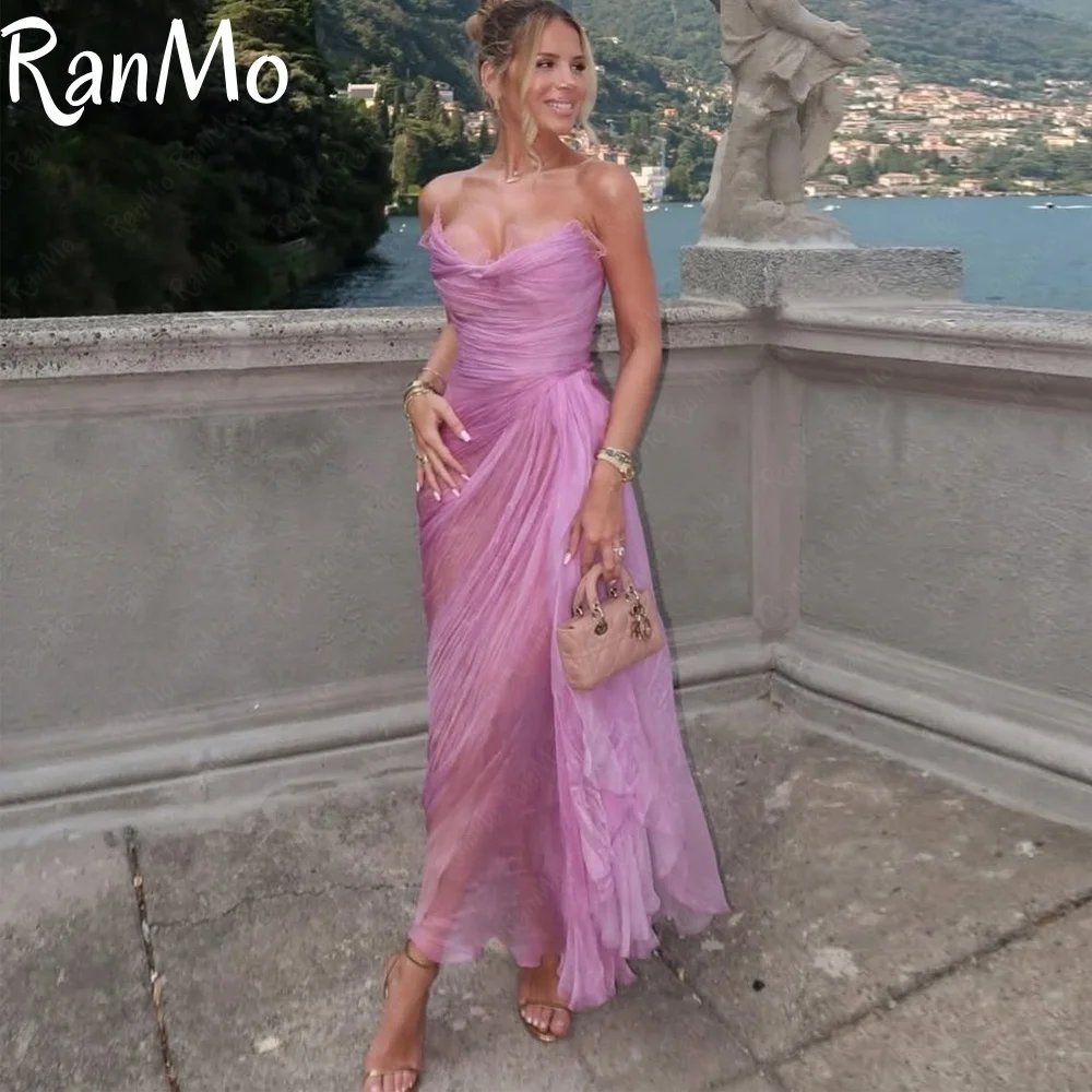 Ranmo 2025 personalizado sexy sereia querida vestido de noite fio brilhante vestidos de baile comprimento do tornozelo vestidos de festa