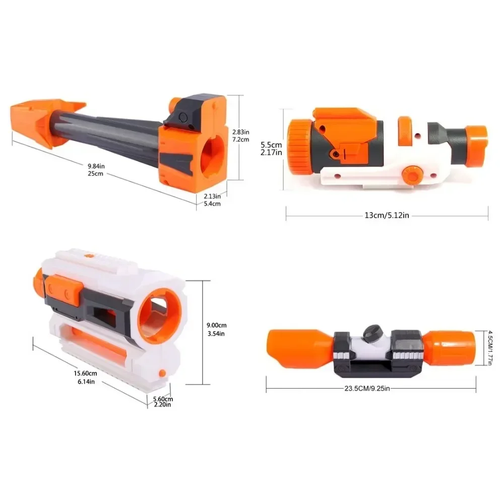 Universal ปืนของเล่นอุปกรณ์เสริมสําหรับ Nerf N-strike Elite Series Muffler หางสต็อกไฟฉายกระสุนของเล่นปืน Mosdified
