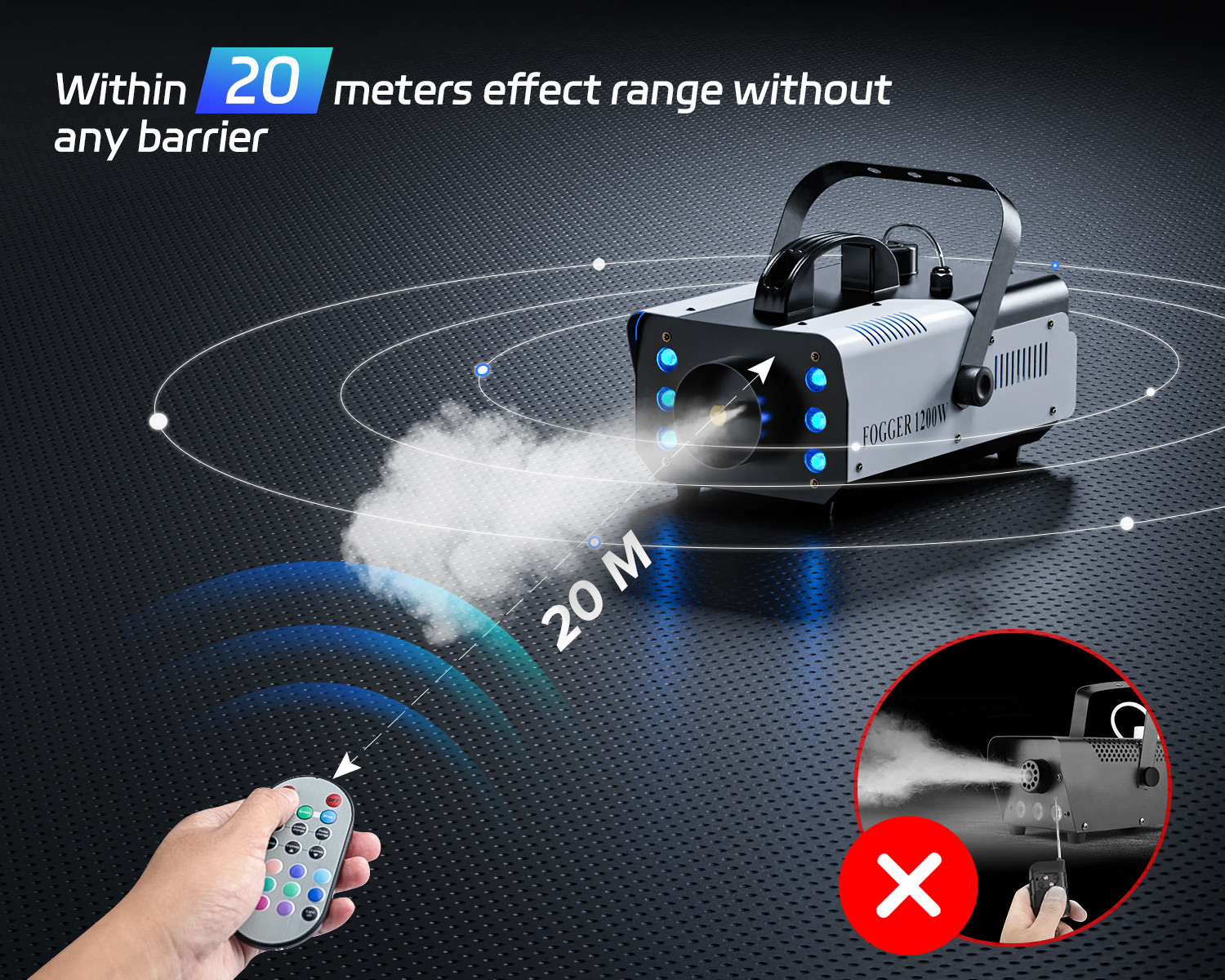 U'King-Machine à struction ée RGB pour Effet de Scène, Éclairage LED Coloré, Brumisateur à Distance, Éjecteur, pour DJ, ixde Noël