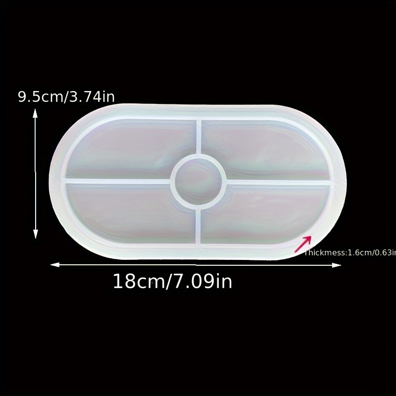 Concrete Stripe Storage Tank Silicone Mold DIY Heart shaped Disc Elliptical Tray Gypsum Cement Resin Mold