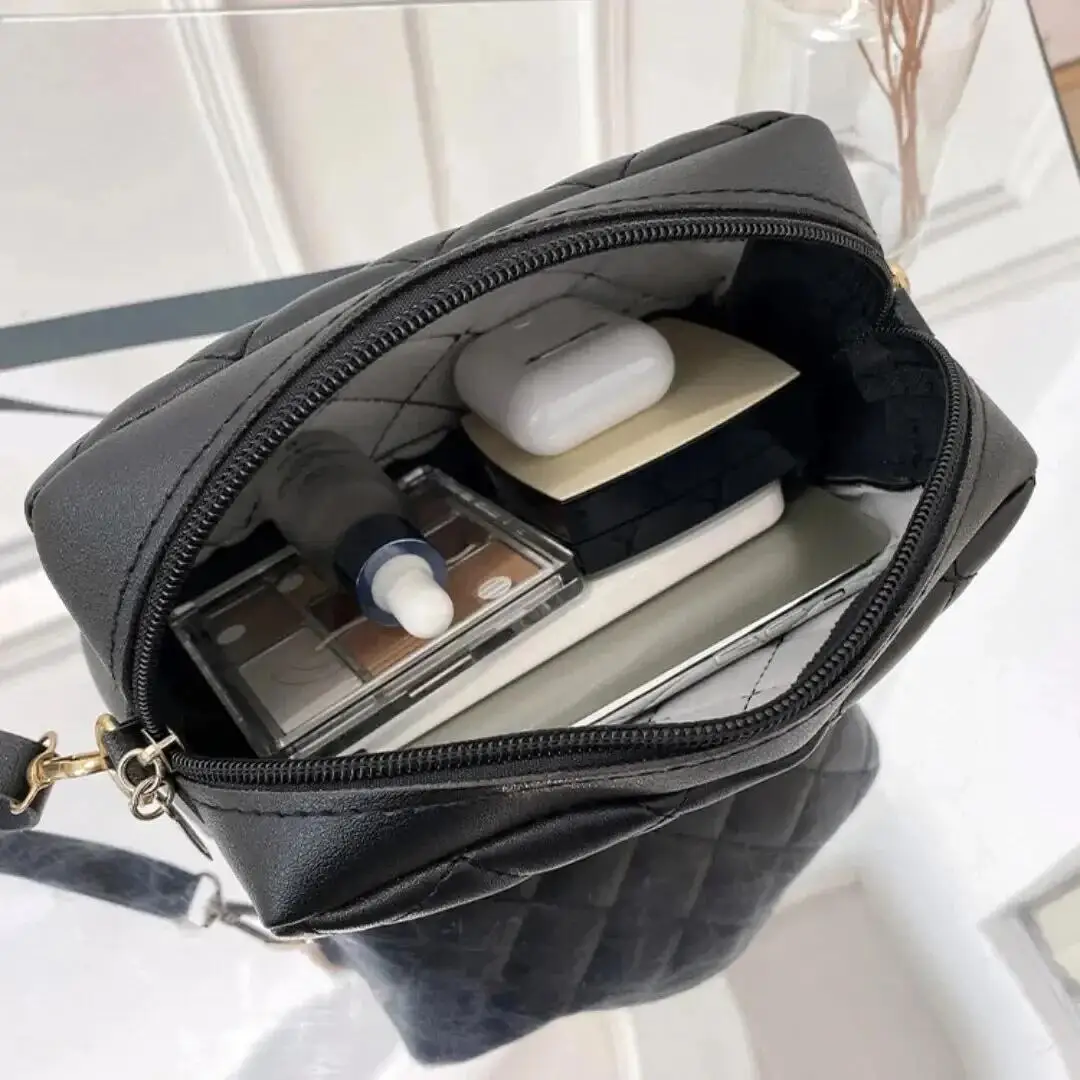 Borse a tracolla piccole stile semplice per donna Borsa a tracolla con tracolla larga in pelle PU tinta unita Borsa a tracolla per telefono femminile