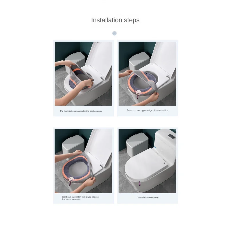 หน้าแรกหนาที่นั่งชักโครก Pad Four Seasons Universal ฤดูหนาว WC ที่นั่งพร้อม Handle Washable การ์ตูนเสื่อห้องน้ำขอบ Cushion