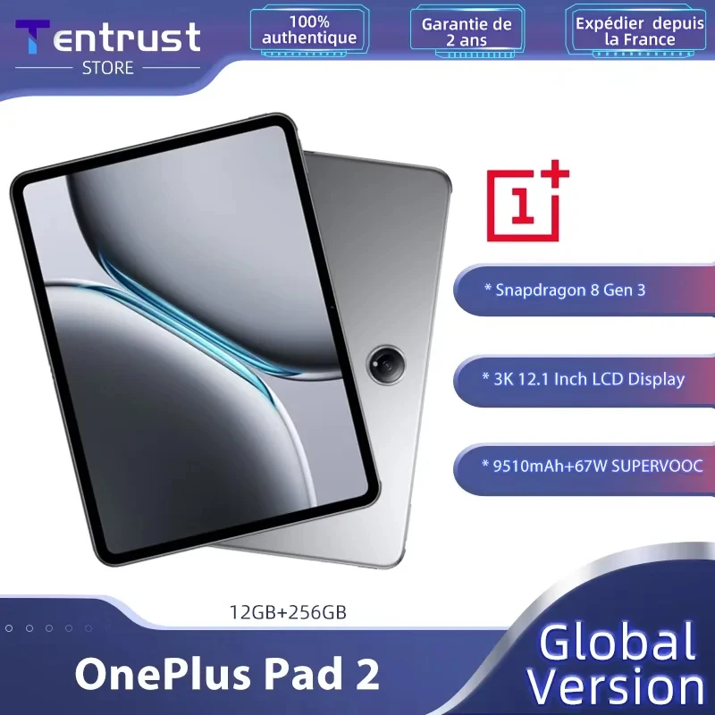 Globalna wersja OnePlus Pad 2 Tablet 12 GB 256 GB Chipset Snapdragon 8 Gen 3 Wyświetlacz 3K 12 cali Bateria 9510 mAh