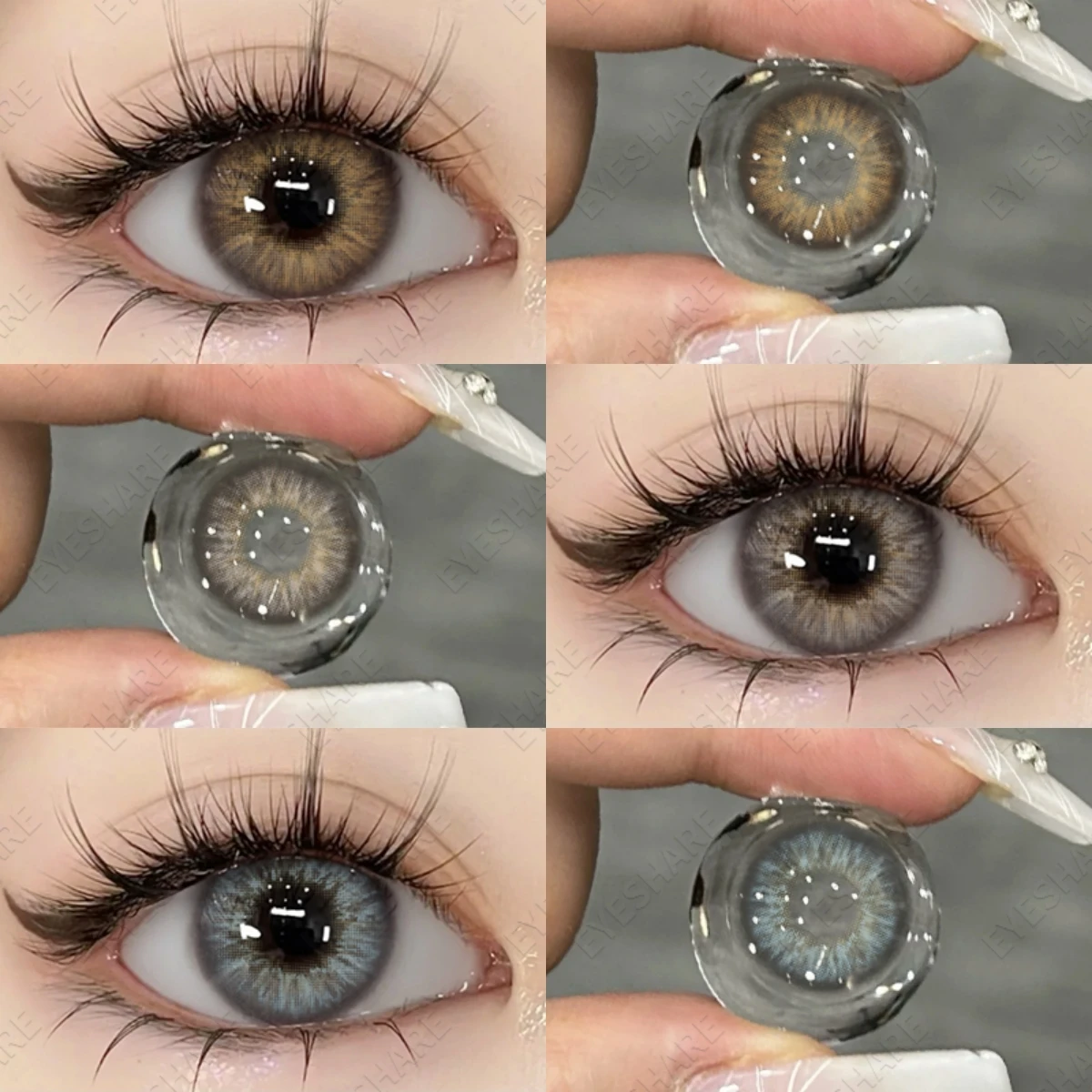 EYESHARE 1 คู่ธรรมชาติสีคอนแทคเลนส์สําหรับตาสีน้ําตาลคอนแทคเลนส์สีเทาเลนส์แฟชั่นเลนส์ตาสีฟ้าคอนแทคเลนส์