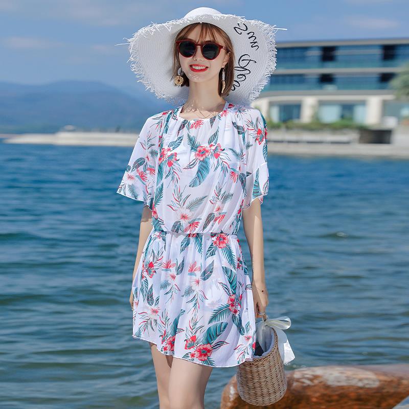 Women's Three-Piece Swimsuit 2023 New Sle Conservative Cover-Up Slimming Hot Spring High-End Feeling with Cover-Up Large Si...