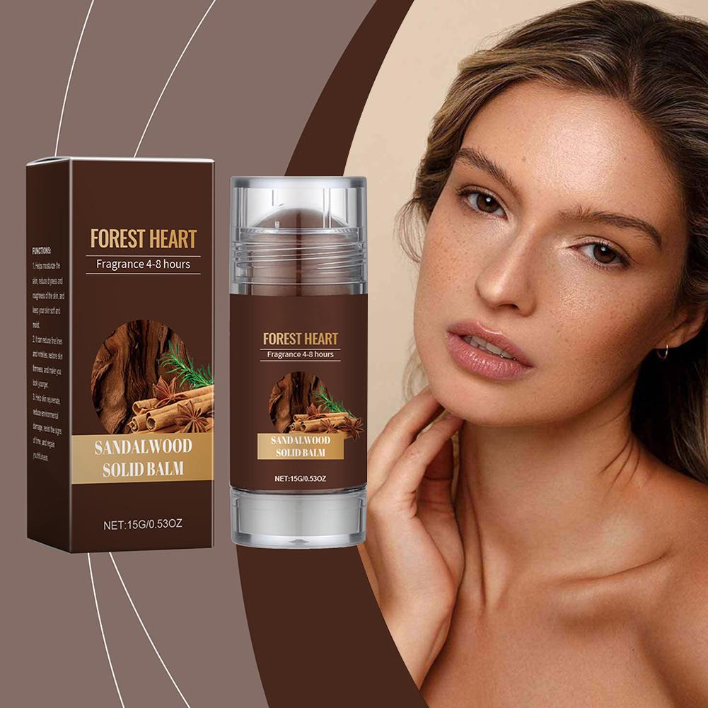 15g Sandalwood Perfume Solid Balm Woody Light Perfume Long Lasting Charming Attraction Natural Fragrance Deodorant Solid Stick