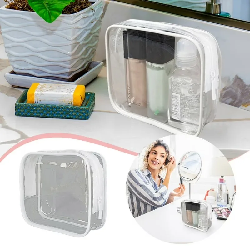 透明 PVC バッグ トラベル オーガナイザー トイレタリーや化粧品用のクリア メイクアップ バッグ 旅行者用防水ビューティー ケース