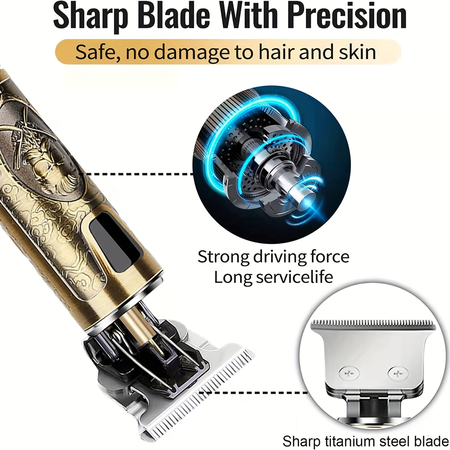 Máquina de cortar cabelo elétrica com display lcd cabeça óleo máquina corte cabelo aparador barba recarregável usb barbeador para homem pai