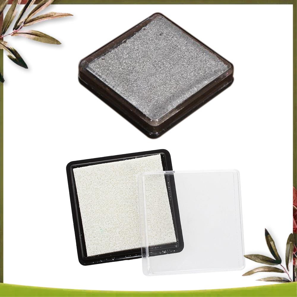 Nieuw-2 stuks inktkussen stempelkussen voor bruiloftsbriefdocument, wit en zilver