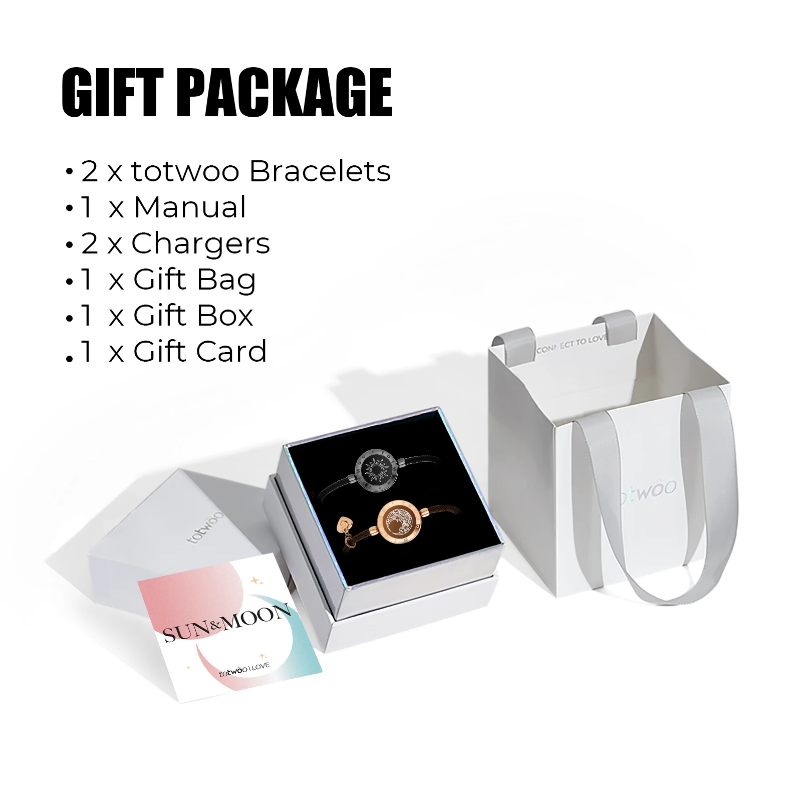 TOTWOO Pulseras de regalo para el Día de San Valentín Pulsera táctil de larga distancia para parejas, joyería de emparejamiento Bluetooth con vibración y luz