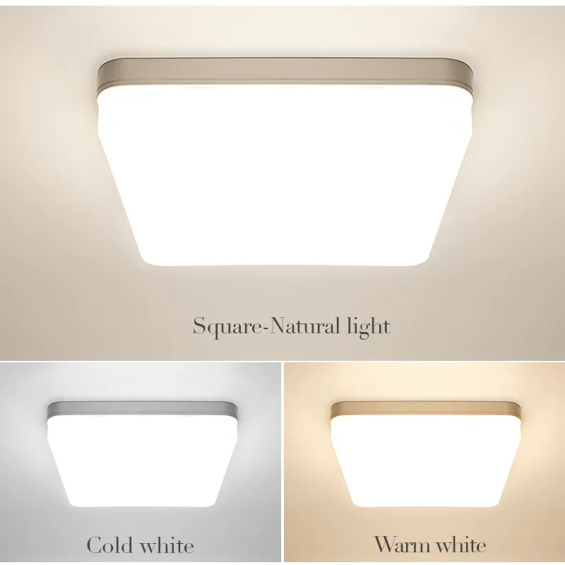 MARPOU Square Led ceiling lamp Round bedroom lighting Neutral white cold white warm white 48W 36W 24W 18W led ceiling light room