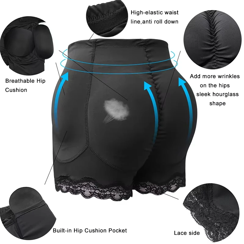 Body Shaper Ondergoed Met Heupen Pads Filler Sexy Butt Lifter Enhancer Controle Slipje Buik Glad Shapewear Nep Bil Plus