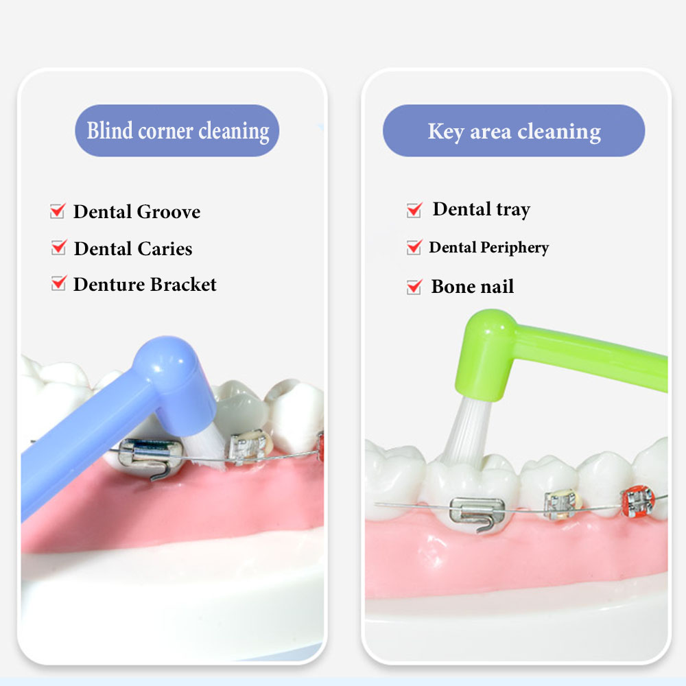 1Pcs Fawnmum Orthodontic Toothbrush Pointed and Flat Head Soft Hair Correction Clean Teeth Gap Floss Oral Hygiene Teeth Braces