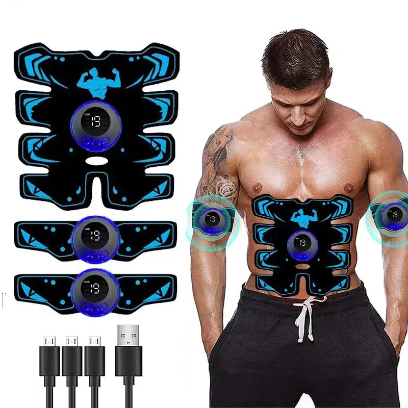 Estimulador muscular EMS inalámbrico 3 en 1: recargable por USB para brazo abdominal y uso completo en cualquier lugar