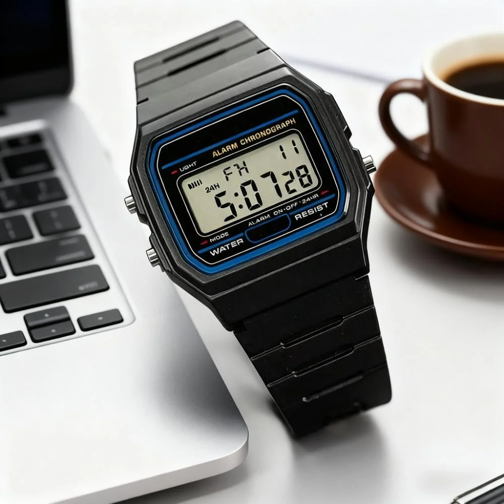 Minimalist Square LED Sports-style Men's Digital Watch, Casual Men's Watch with Digital Display, Student Watch