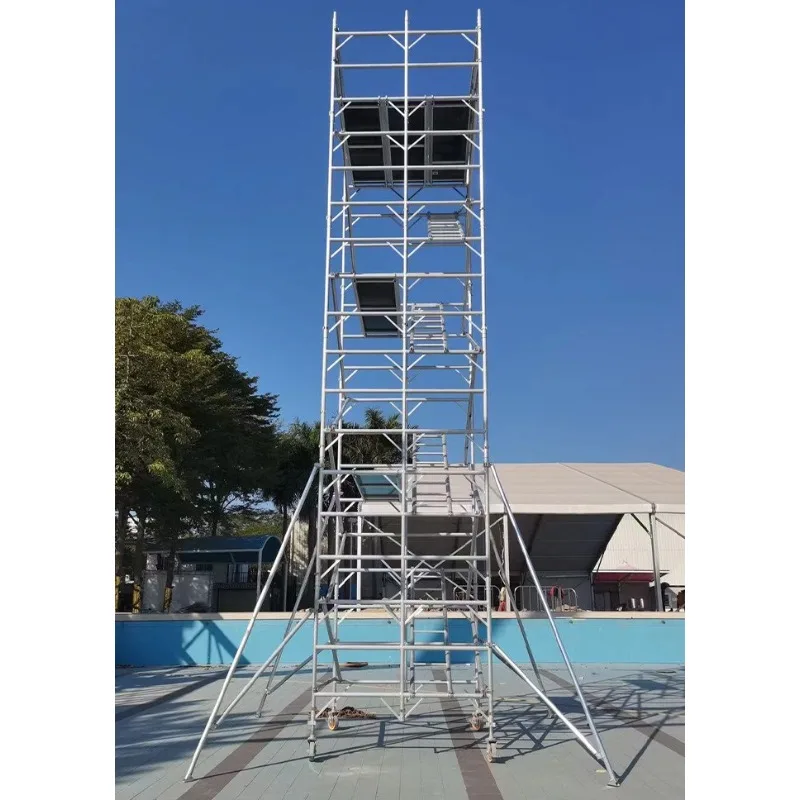 Aluminum Alloy Scaffolding System Quick Lock Assembly Mobile Tower Lightweight Construction Platform For Maintenance Work