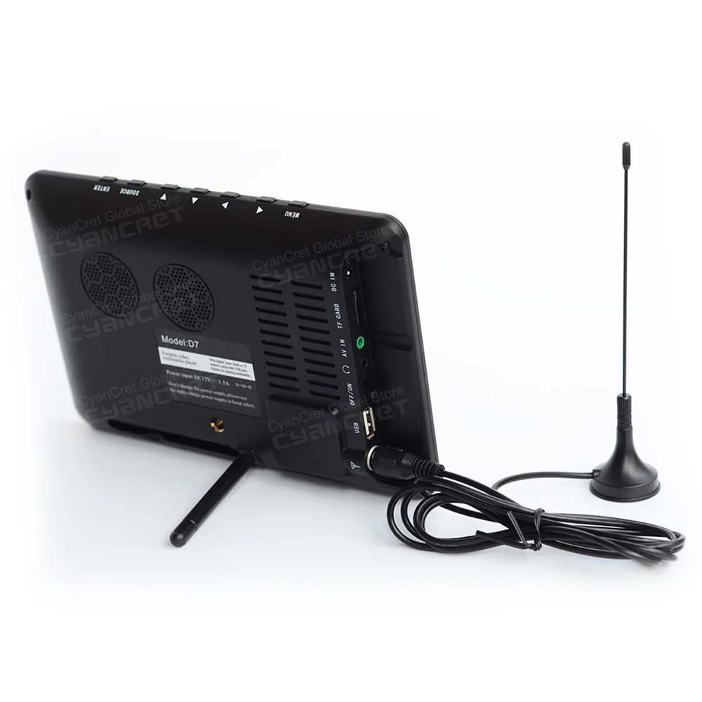 Leadstar D7 DVB-T2ทีวีขนาดพกพา TDT DTT 7นิ้วดิจิตอลอนาล็อกขนาดเล็กโทรทัศน์จอทีวีติดรถขนาดเล็กรองรับ USB TF MP4 H.265 AC3
