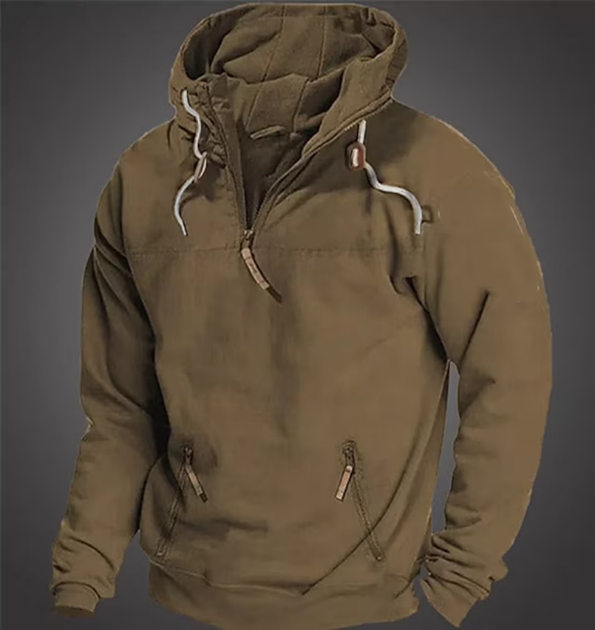 Europa y los Estados Unidos a través de los hombres con capucha de otoño e invierno con chaqueta juvenil con capucha casual de moda de terciopelo