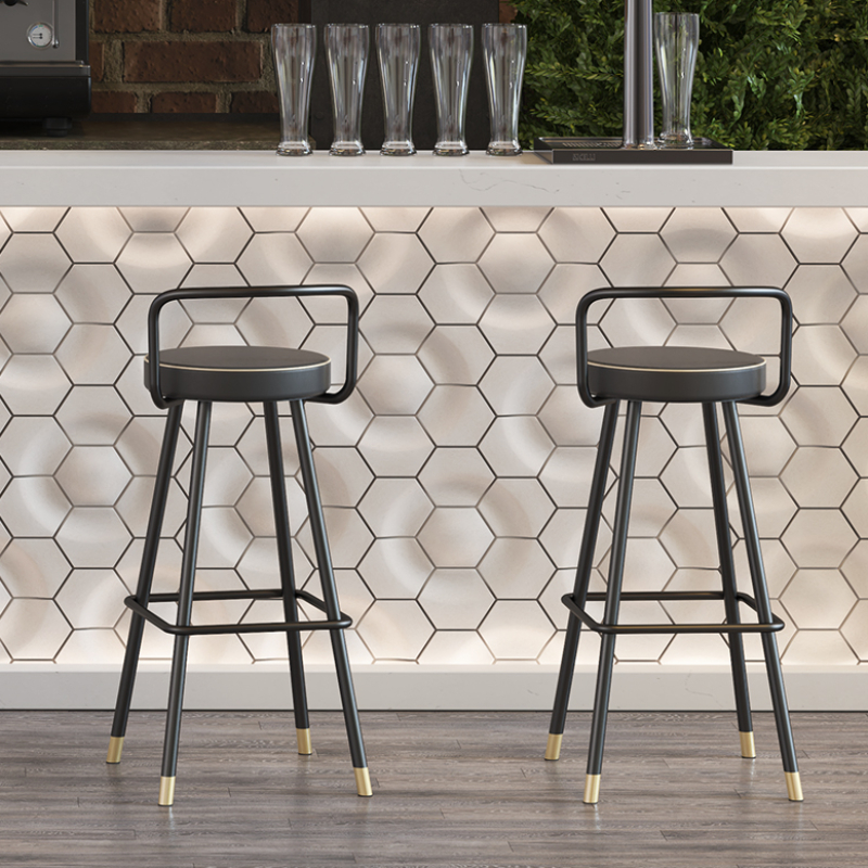 Gold Design moderne Bar stühle Hocker Lounge runde einfache hohe Barhocker Küche nordische Sillas Altas Para Barra Luxus möbel