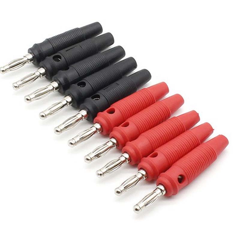 10Pcs 32A 4mm High Current Banana Plugs High Current Screw Type 4mm Banana Plugs Male Stackable Connector Speaker Cable Adapter