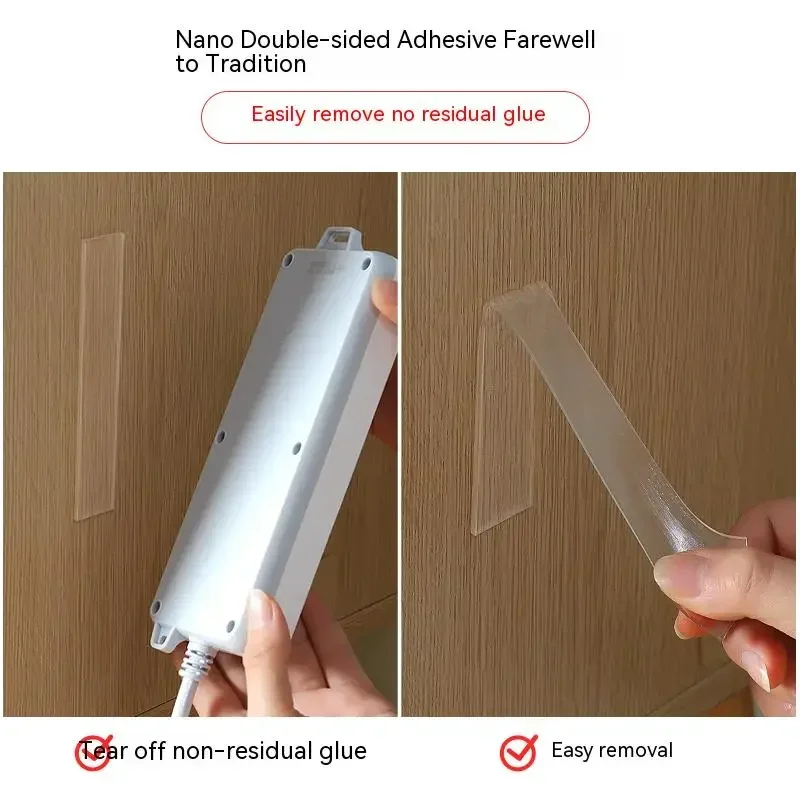 1/3/5M Nano Nastro biadesivo Strisce adesive trasparenti resistenti Forte appiccicoso Multiuso Riutilizzabile Cancelleria impermeabile