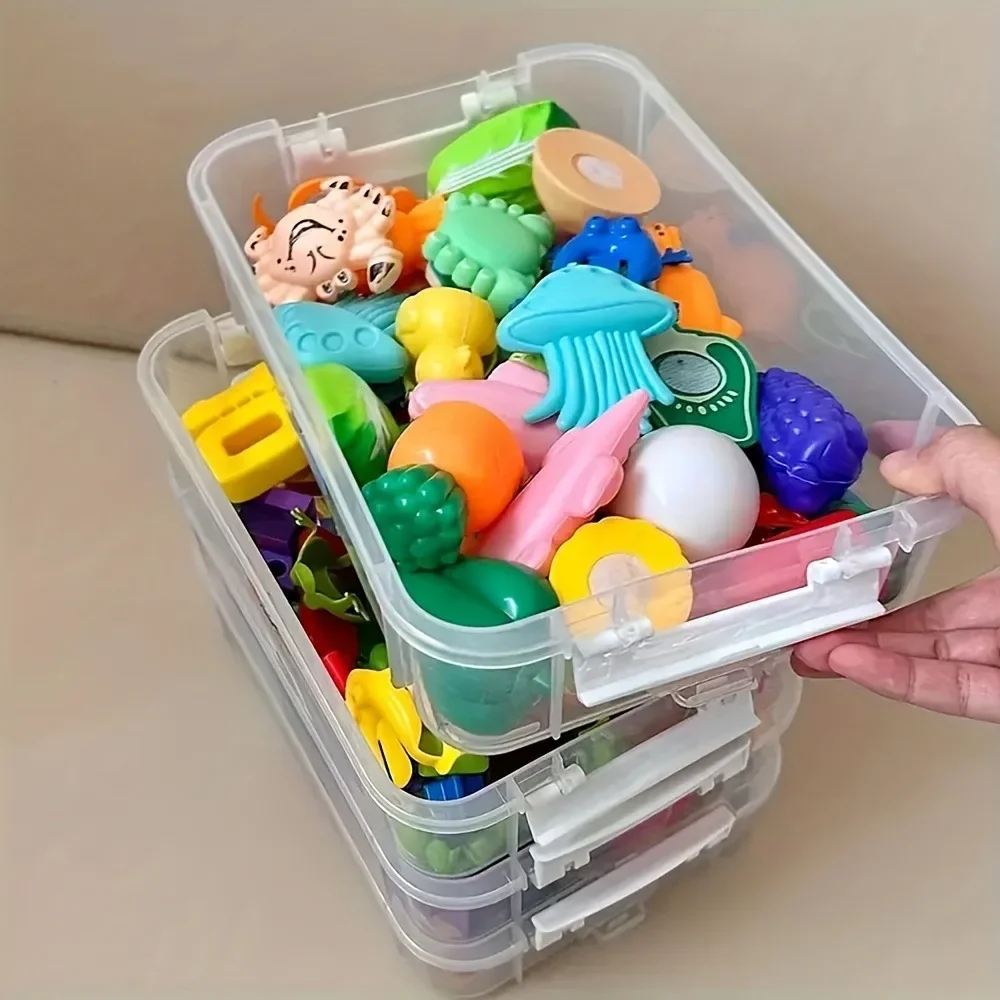 Building Blocks กล่องเก็บเรียบง่ายเครื่องมือการจําแนกกล่องของเล่น Moisture-Proof แบ่งลิ้นชักกันฝุ่น Storage Casket