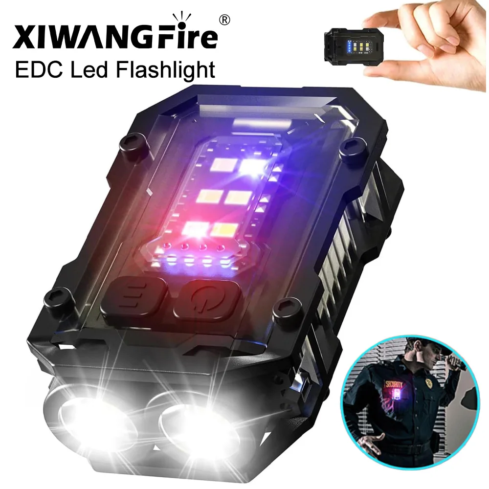 Mini llavero linterna con Clip superbrillante linterna de bolsillo LED magnético COB EDC Mini llavero linterna recargable