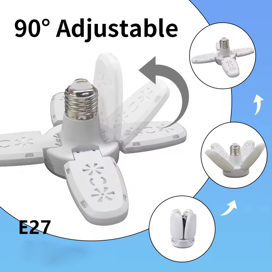 Led Lampe E27 Ac 220V 110V 28W Fan Klinge Faltbare Led-lampe Verformung Für Home Decke Panel lager Garage Weiß Scheinwerfer