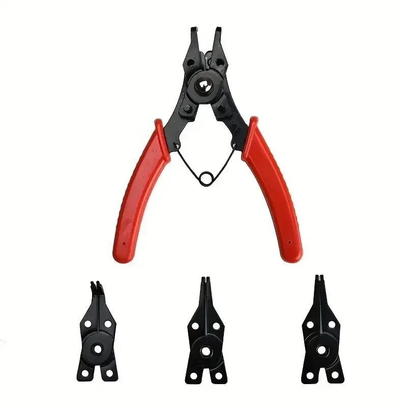 4-In-1 คีมแหวนชุดคีมแหวน Snap Multi CRIMP ที่ถอดออกได้ Plier หัวยึดคีมแหวนเครื่องมือมัลติฟังก์ชั่น