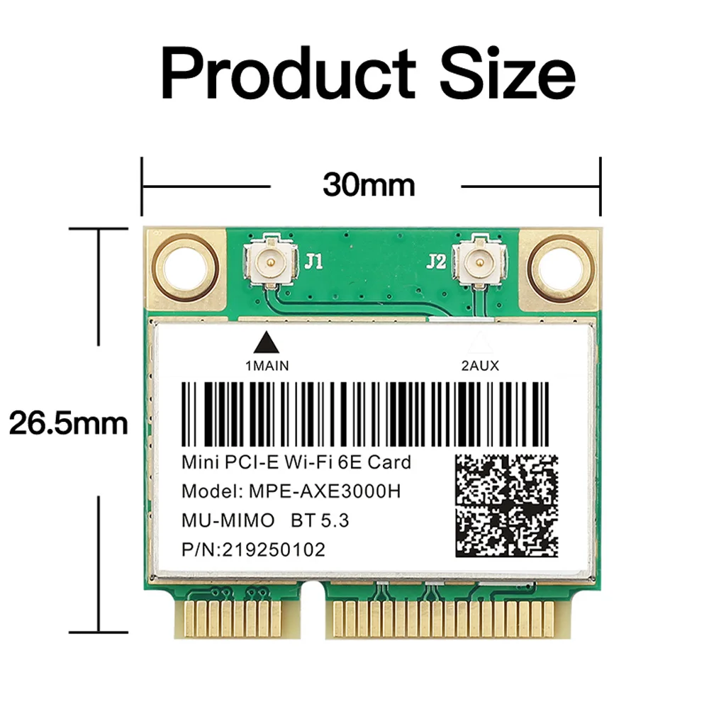 WiFi 6E AX210HMW Mini pci-e karta Wifi Bluetooth 5.3 dla AX210 karta sieciowa Wifi 6 AX200 802.11AX Adapter bezprzewodowy
