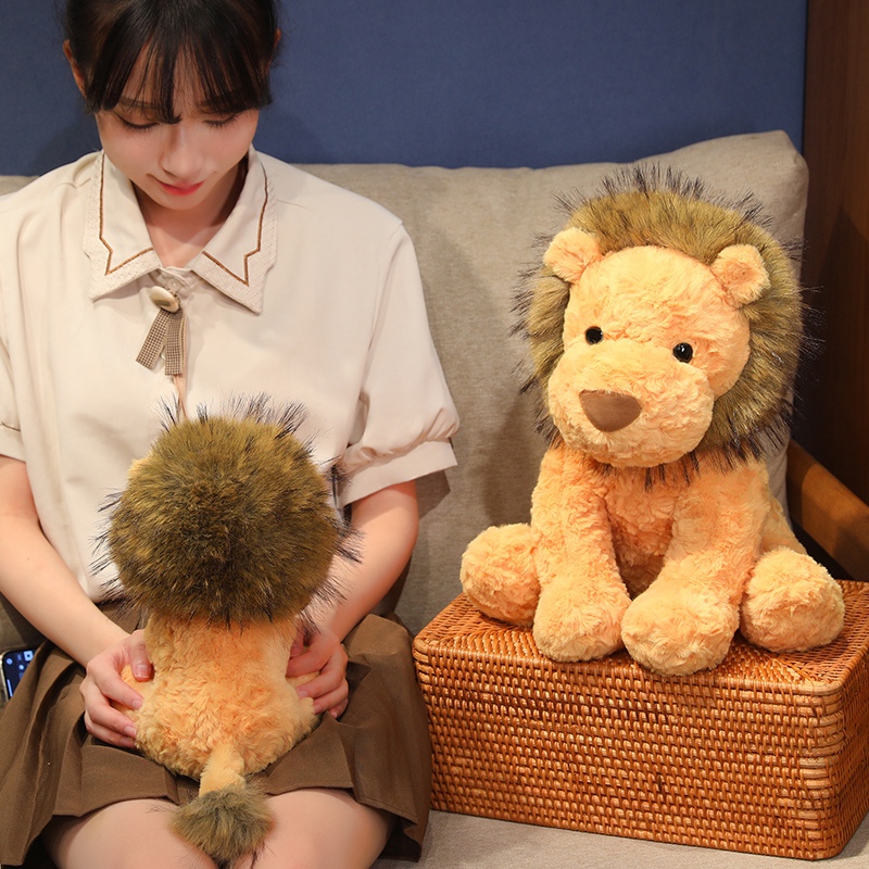 Kartun Lion King Bantal Sofa Lembut Bantal Boneka Singa Mewah Mainan Lembut Mainan Hewan Liar Hadiah Ulang Tahun Natal