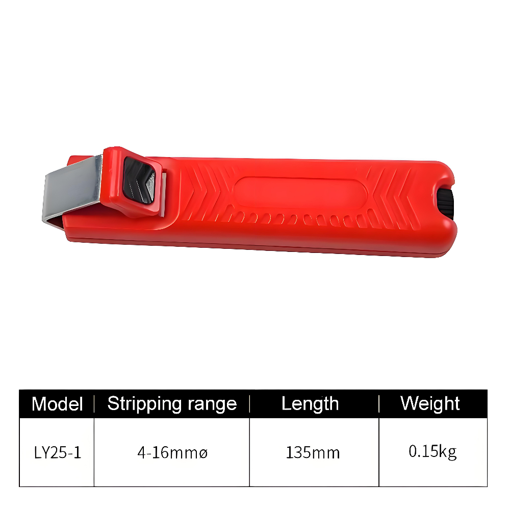 Cuchillo Pelacables de electricista, herramienta de pelado manual con mango de goma para cable de PTFE de goma de silicona, PVC de 4-50mm