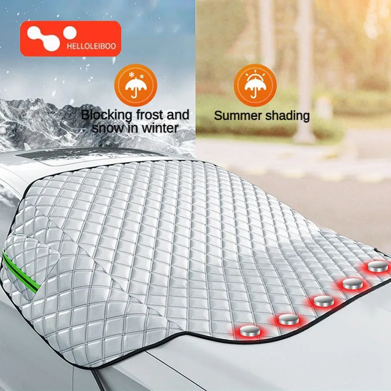 LEIBOO-funda parasol para parabrisas de coche, parasol para nieve, Protector impermeable, cubierta magnética para automóvil, cubierta para parabrisas delantero de coche