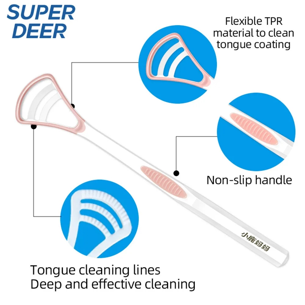 1 pz raschietto per lingua in silicone con manico ergonomico spazzola per la pulizia della lingua dell'alito più fresco su due lati strumento per l'igiene orale