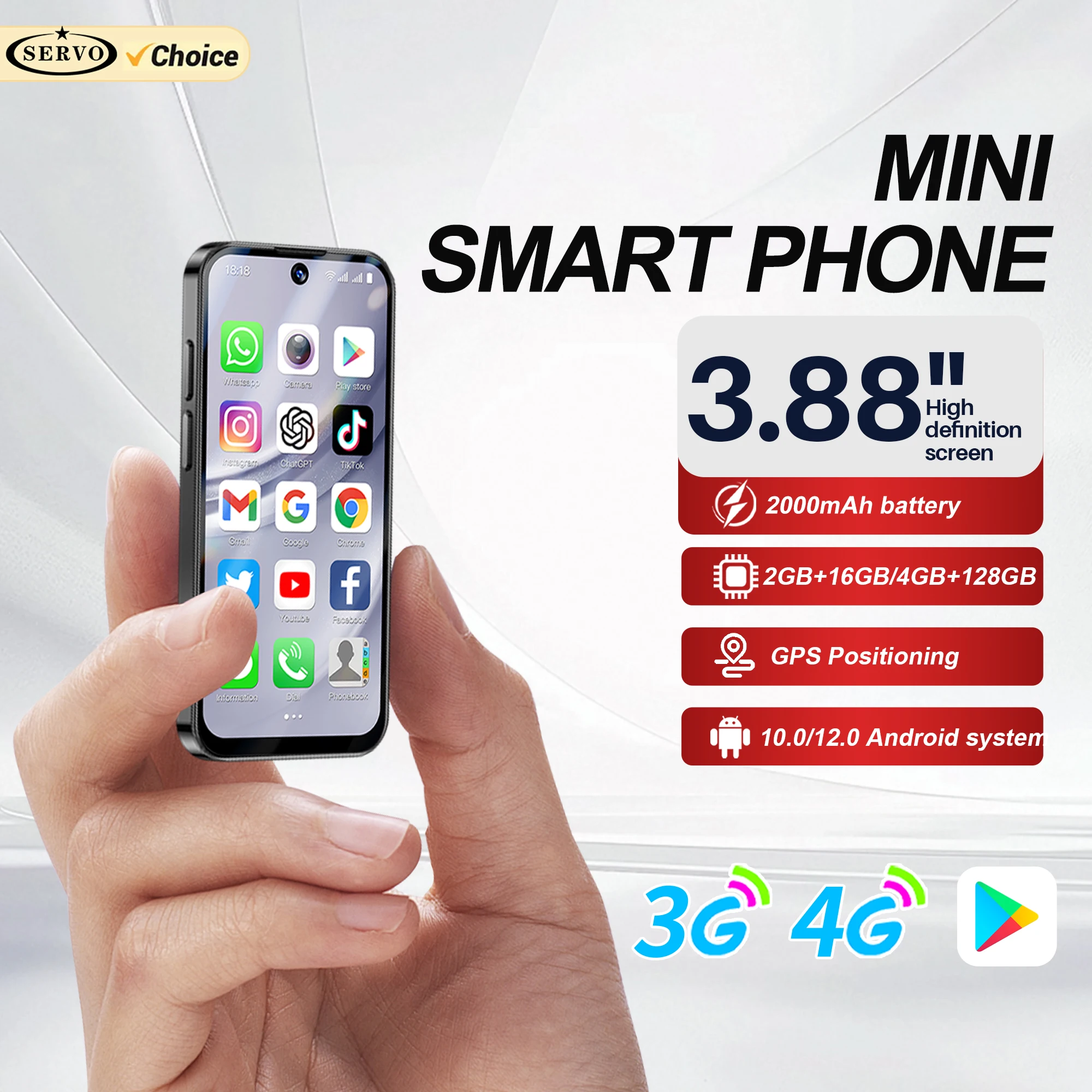 2025 ใหม่สมาร์ทโฟน Android ขนาดเล็ก 3.88 "จอแสดงผล HD,4G LTE/3G WCDMA,4GB + 128GB/2GB + 16GB,2000mAh แบตเตอรี่โทรศัพท์มือถือขนาดเล็กปลดล็อค
