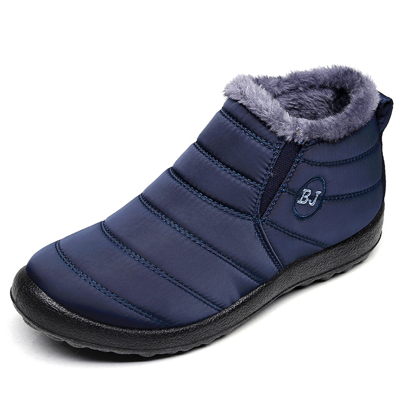 Botas de nieve sin cordones para mujer, Botines impermeables, color negro, invierno, 2023
