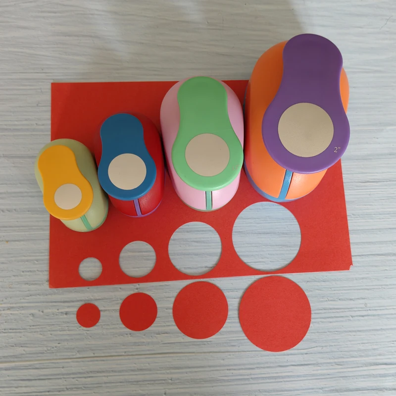 1 máy tính 3 "2" 1.5 "1" vòng tròn hình thủ công bấm Lỗ Dao Cắt Giấy Thêu Sò học Giấy puncher EVA bấm lỗ miễn phí vận chuyển