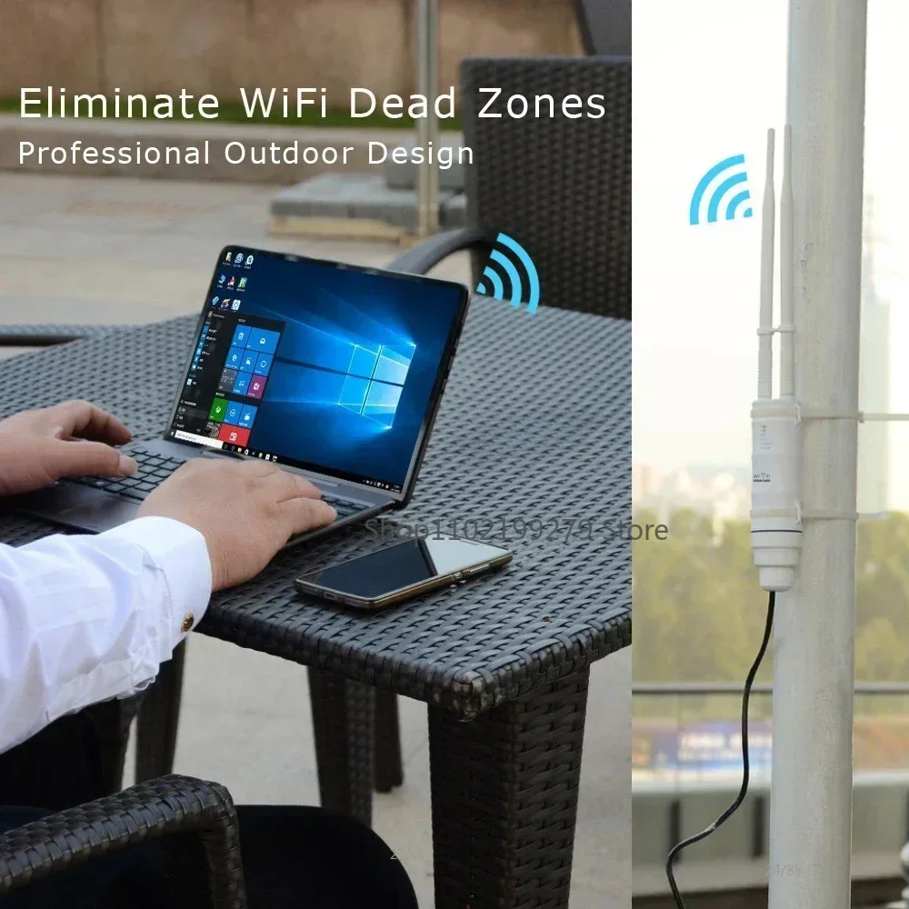 Ripetitore WiFi wireless esterno AC600 ad alta potenza Router AP Dualdand 2.4G + 5Ghz Extender a lungo raggio POE Parafulmine integrato