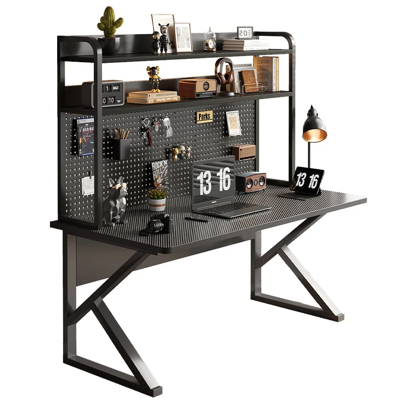 Computer desk Desktop with hole board Desk bookshelf Integrated table Bedroom Home office workbench