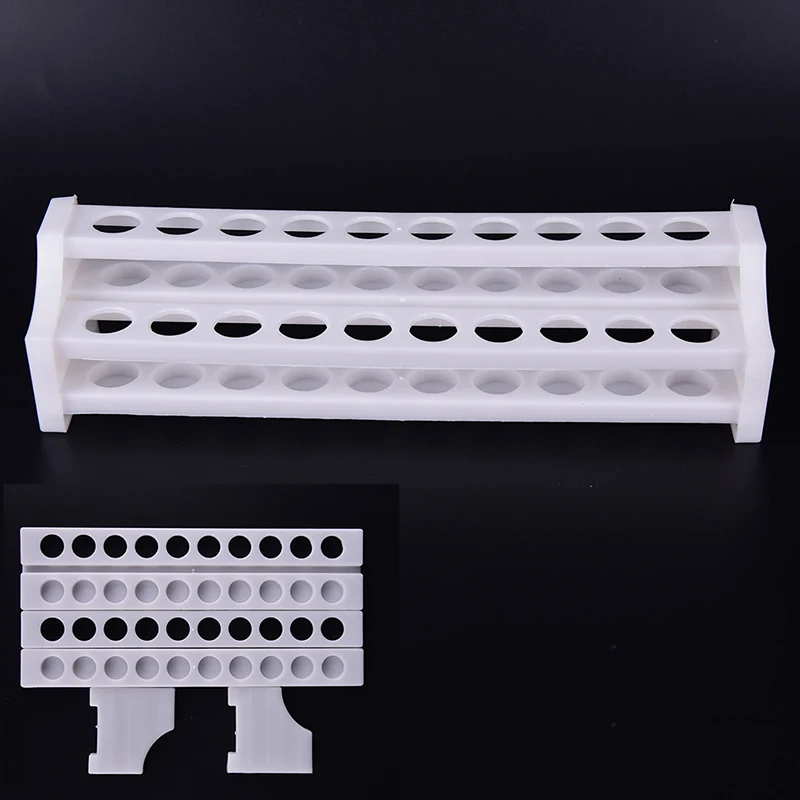 Banco prova in plastica Scaffale Portaprovette 20 fori Laboratorio Bianco Provette da centrifuga Forniture per attrezzature
