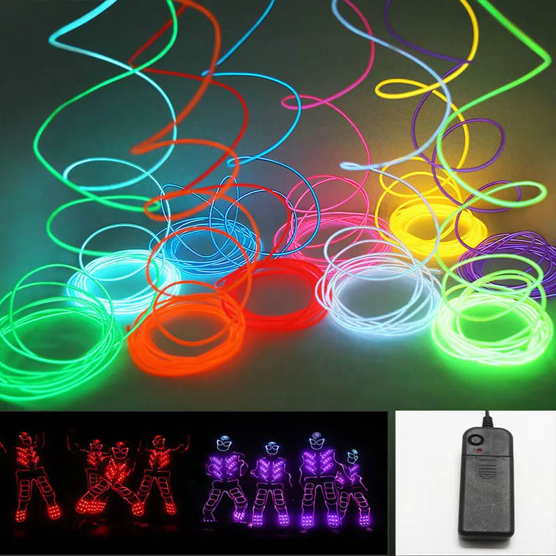 10/5/3m Multicolor Atmosphere Lighting LED Strip 5V DIY Flexible EL Cold Light Line Tube With USB Auto Decoration Ambient Lamp