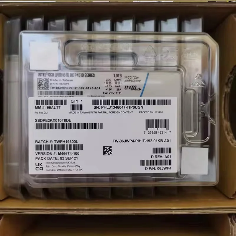 Intel ssd,p4510,8テラバイト,4テラバイト,2テラバイト,1テラバイト,u.2,nvme 2.5 ",サーバー,企業,新規,オリジナル,ssdpe2kx0用のソリッドステートドライブ