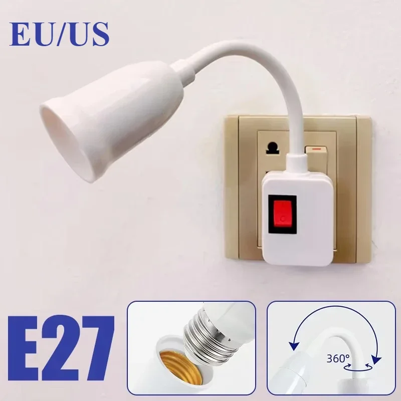 LED Basis Direkt Plug-in Dreh Lampe Kopf E27 Sockel Lampe Halter mit Schalter EU UNS Stecker Lampe Halter LED tisch Lampe Lampe Basis
