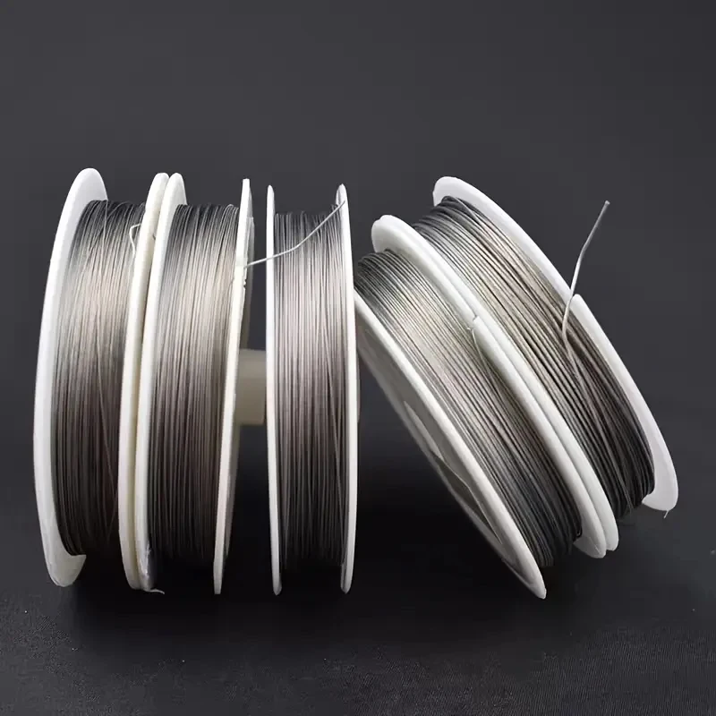 1 rolo 0.3 ~ 1.0mm fio de aço inoxidável fino miçangas corda fio para diy colar pulseiras jóias fazendo diy descobertas