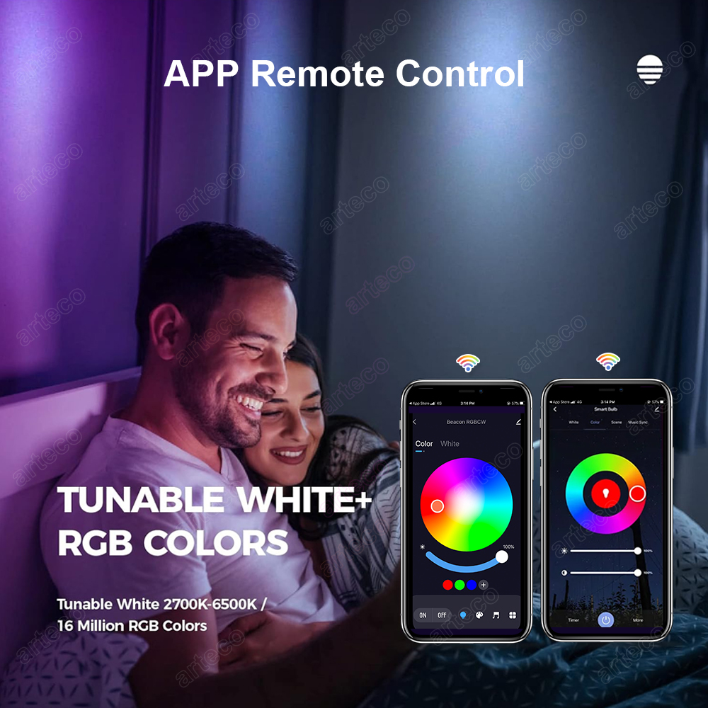 Tuya GU10 LED-Birne WiFi/Bluetooth RGB+CW+WW Dimmbar 5W 220V Bombillas LED-Lampe, Smart Life APP-Steuerlicht, GU10 LED-Strahler