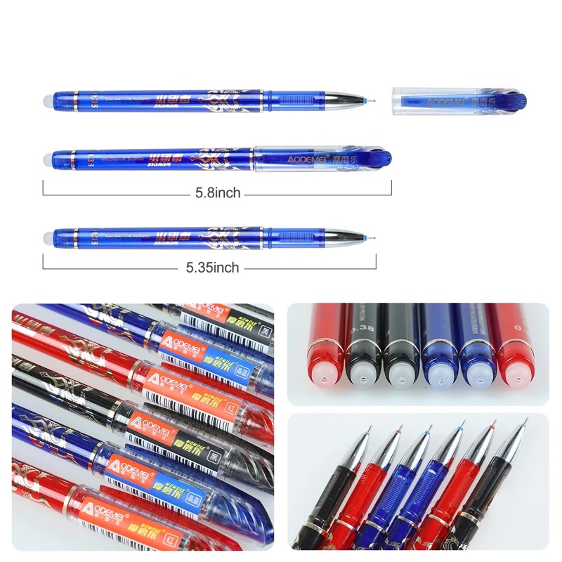 26 Pçs/set Kawaii Canetas Apagáveis Azul/preto/vermelho 0.35mm Caneta Gel Tinta Gel Papelaria Escola Escrita Suprimentos para Notebook Escritório Stu