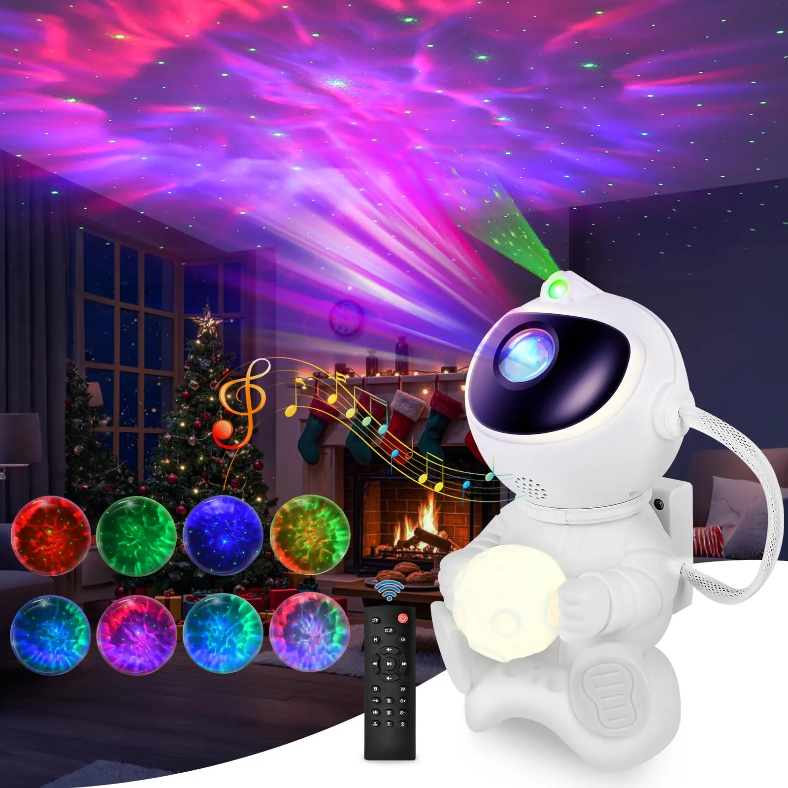 Astronauta LED projektor gwiazdowy lampka nocna projektor Galaxy głośnik Bluetooth do wystroju sypialni prezent dla dzieci lampa gwiaździste niebo