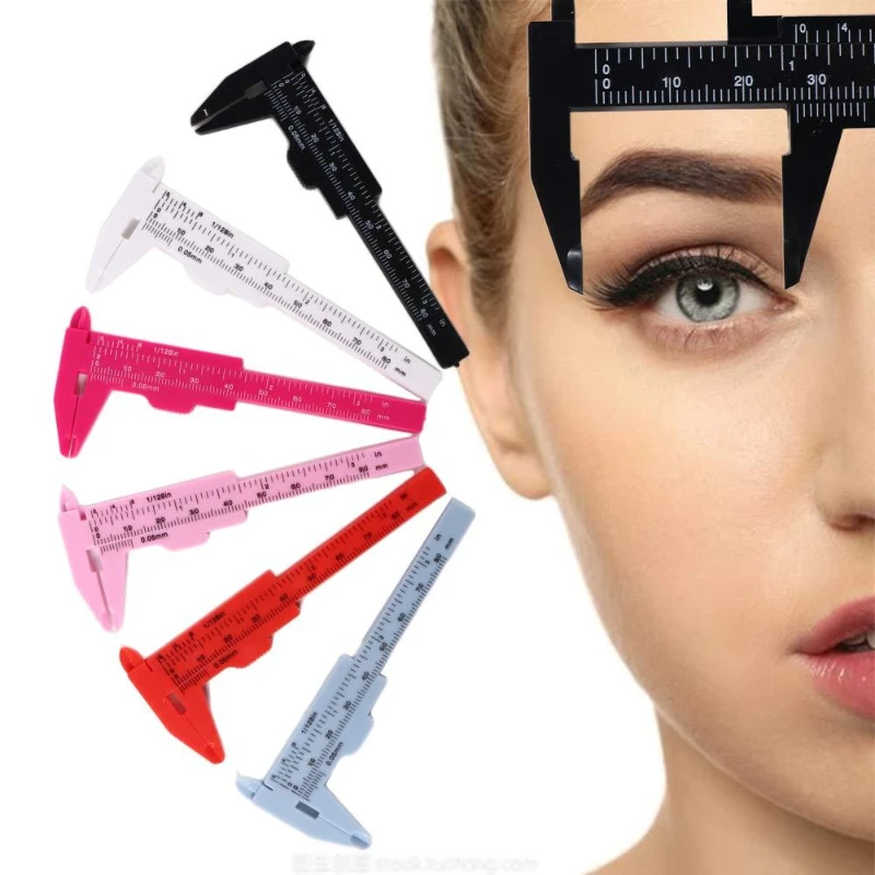 Tragbare 80mm Kunststoff Augenbrauen Messung Messschieber Tattoo Microb lading Bremssattel Lineal Permanent Make-up Messwerk zeuge