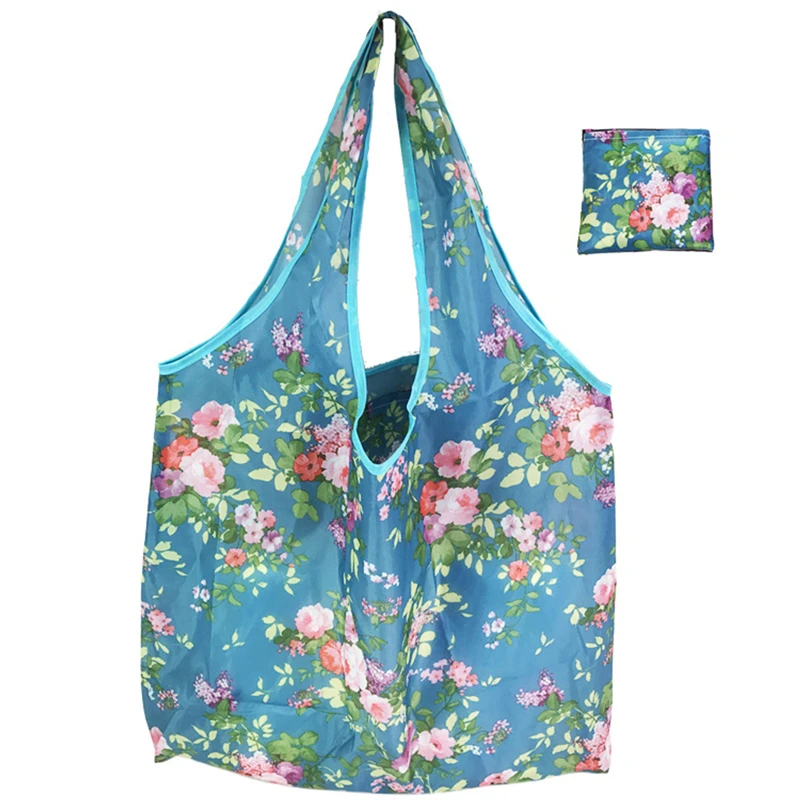 Shopping Bags Fashion Portable Various Prints and Large Capacity Convenient Nylon Easy to Fold Package Travel Essential